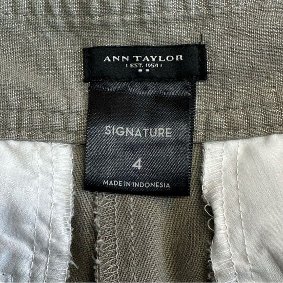 ANN TAYLOR Signature Linen/Cotton Taupe Gray Color Size 4 - Picture 4 of 12